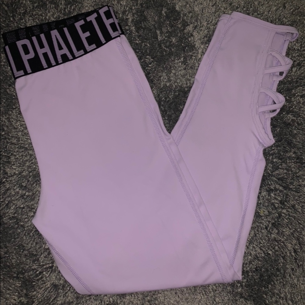 Alphalete Pastel Lilac Criss Cross Leggings